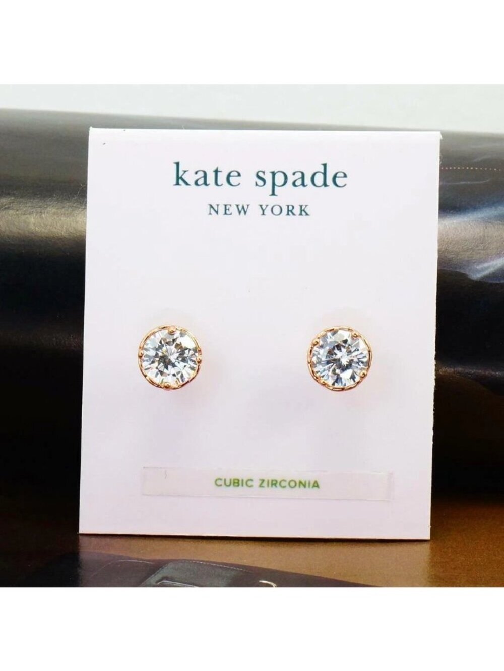 ⚜️Kate Spade gold-tone clear crystal stud earrings